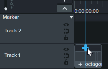 Icono “+” en el medio