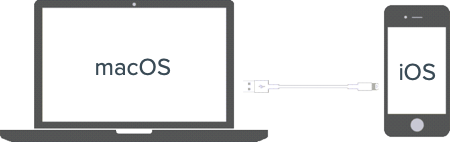 Connect your Mac and your iOS device with a cable