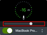 Microphone slider on Camtasia Mac