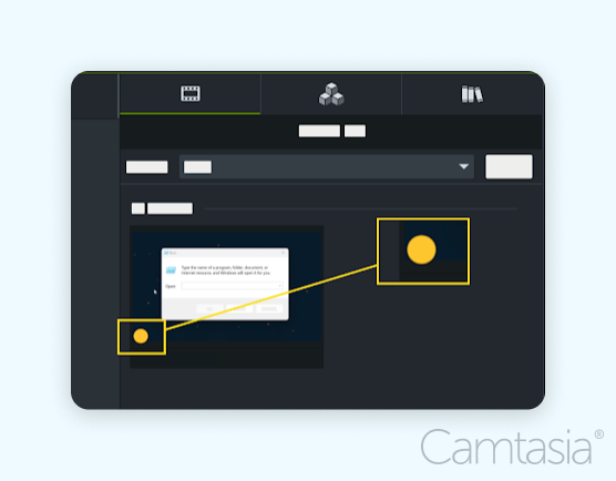 The indicator Camtasia uses to show a piece of footage has been proxied