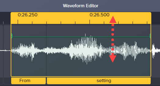 drag green volume bar to adjust volume